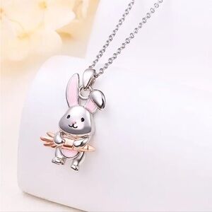 Cute Bunny Pendant Necklace NEW on 18”-20” matching chain MWT